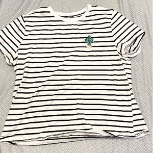 black and white cactus t shirt
